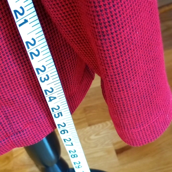 Karen Scott Zip Up Jacket Size:L Color:Red Houndstooth - Picture 6 of 8
